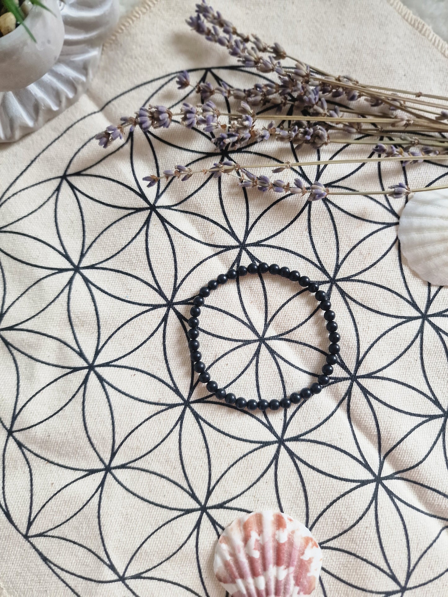 Bracciale elastico con Perline di Shungite