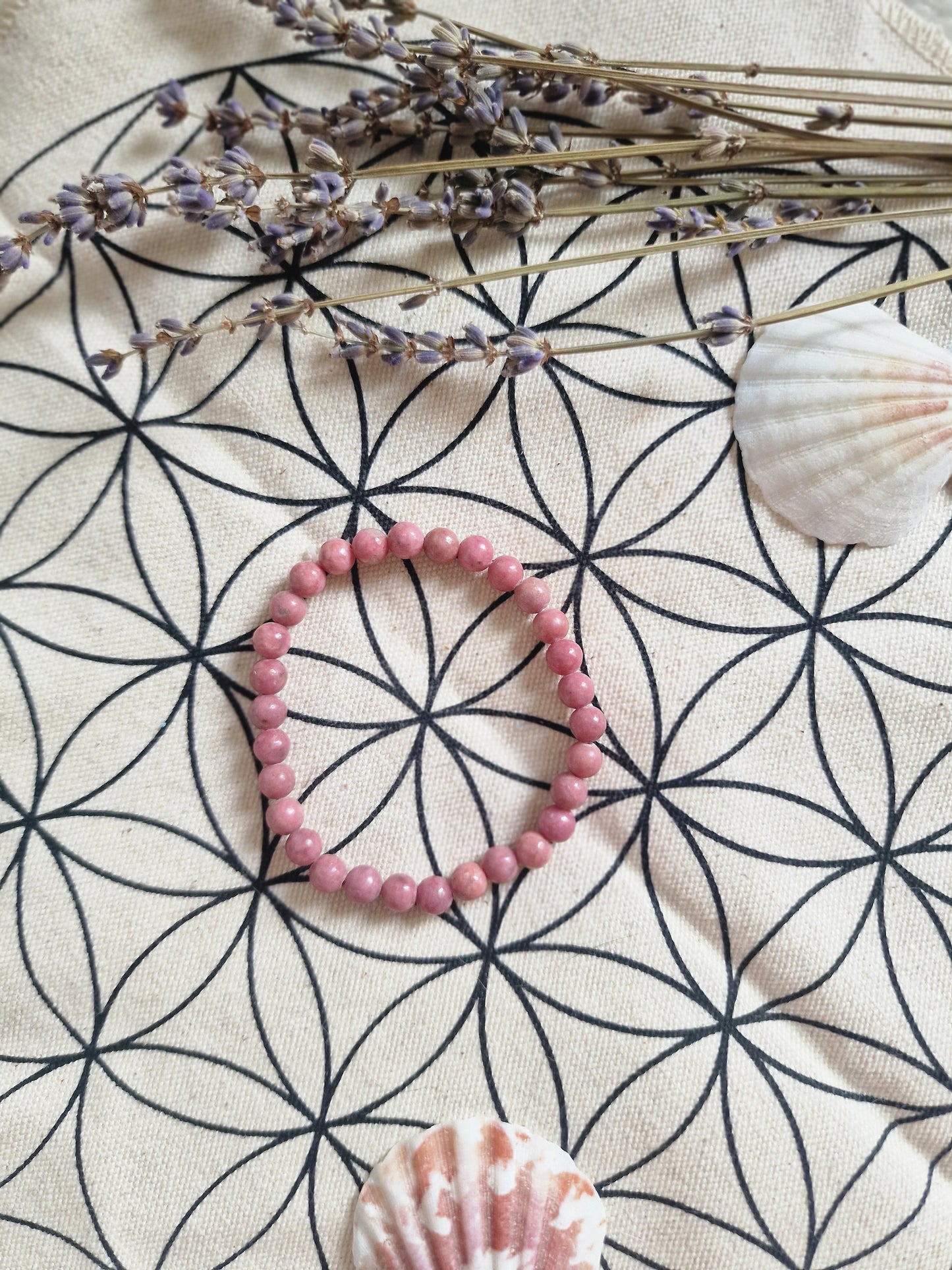Bracciale elastico con Perline di Rodonite