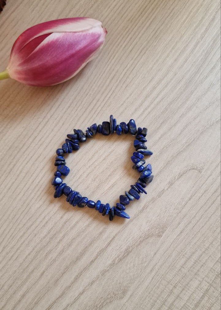 Bracciale elastico con Chips di Lapislazzuli