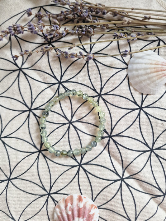 Bracciale elastico con Perline di Prehnite