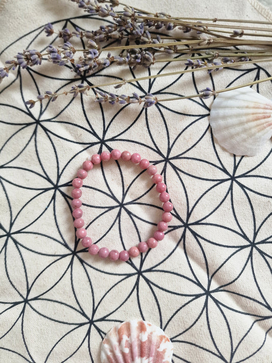 Bracciale elastico con Perline di Rodonite