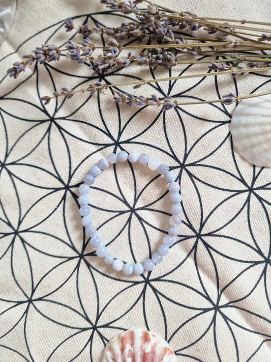 Bracciale elastico con Perline di Calcedonio