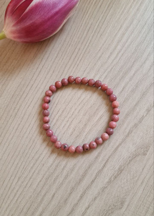 Bracciale elastico con Perline di Rodonite