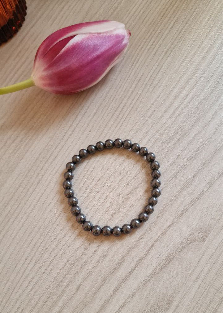 Bracciale elastico con Perline di Ematite